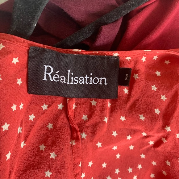 REALISATION PAR BIANCA TOP RED STAR FRONT TIE TOP - Picture 3 of 3